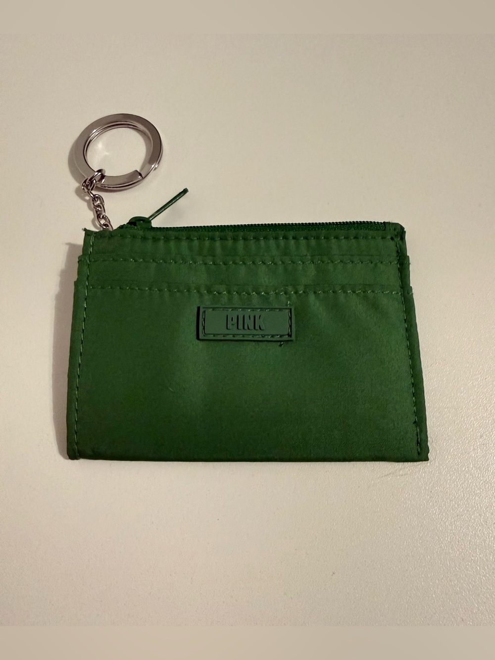 PINK Victoria’s Secret Credit Card Holder Wallet Keychain Green